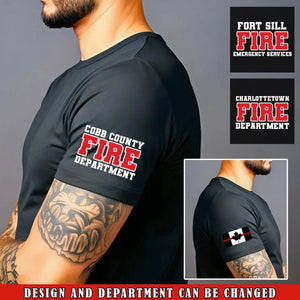 Personalized Canadian Firefighter Flag Custom Department T-shirt Printed VQ241414