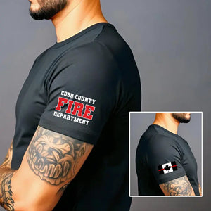 Personalized Canadian Firefighter Flag Custom Department T-shirt Printed VQ241414