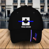 Personalized Retired Canadian Police Flag Blue Line Custom Time Cap Printed QTKH241400