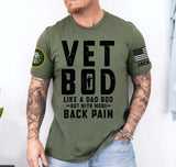 Personalized Vet Bod Like A Dad Bod But With More Back Pain US Veteran T-shirt Printed QTKH241432