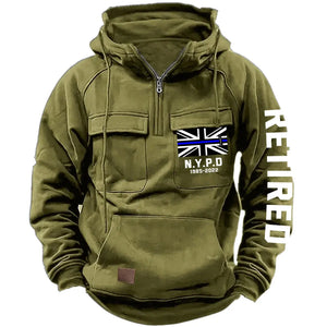 Personalized Retired UK Police Department Custom Time American Retro Hooded Sweatshirt Printed KVH241440