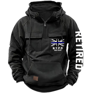 Personalized Retired UK Police Department Custom Time American Retro Hooded Sweatshirt Printed KVH241440