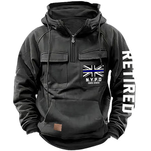 Personalized Retired UK Police Department Custom Time American Retro Hooded Sweatshirt Printed KVH241440