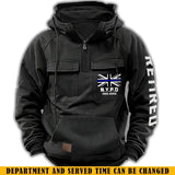 Personalized Retired UK Police Department Custom Time American Retro Hooded Sweatshirt Printed KVH241440