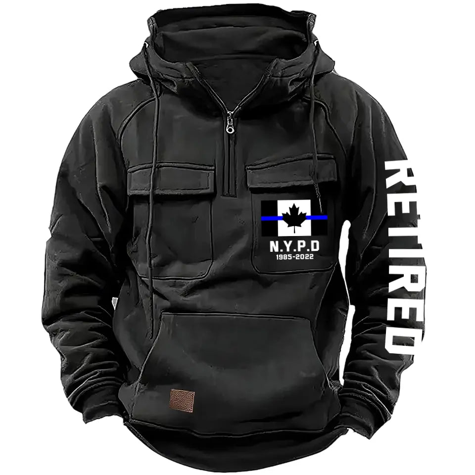 Personalized Retired Canadian Police Department Custom Time American Retro Hooded Sweatshirt Printed KVH241440