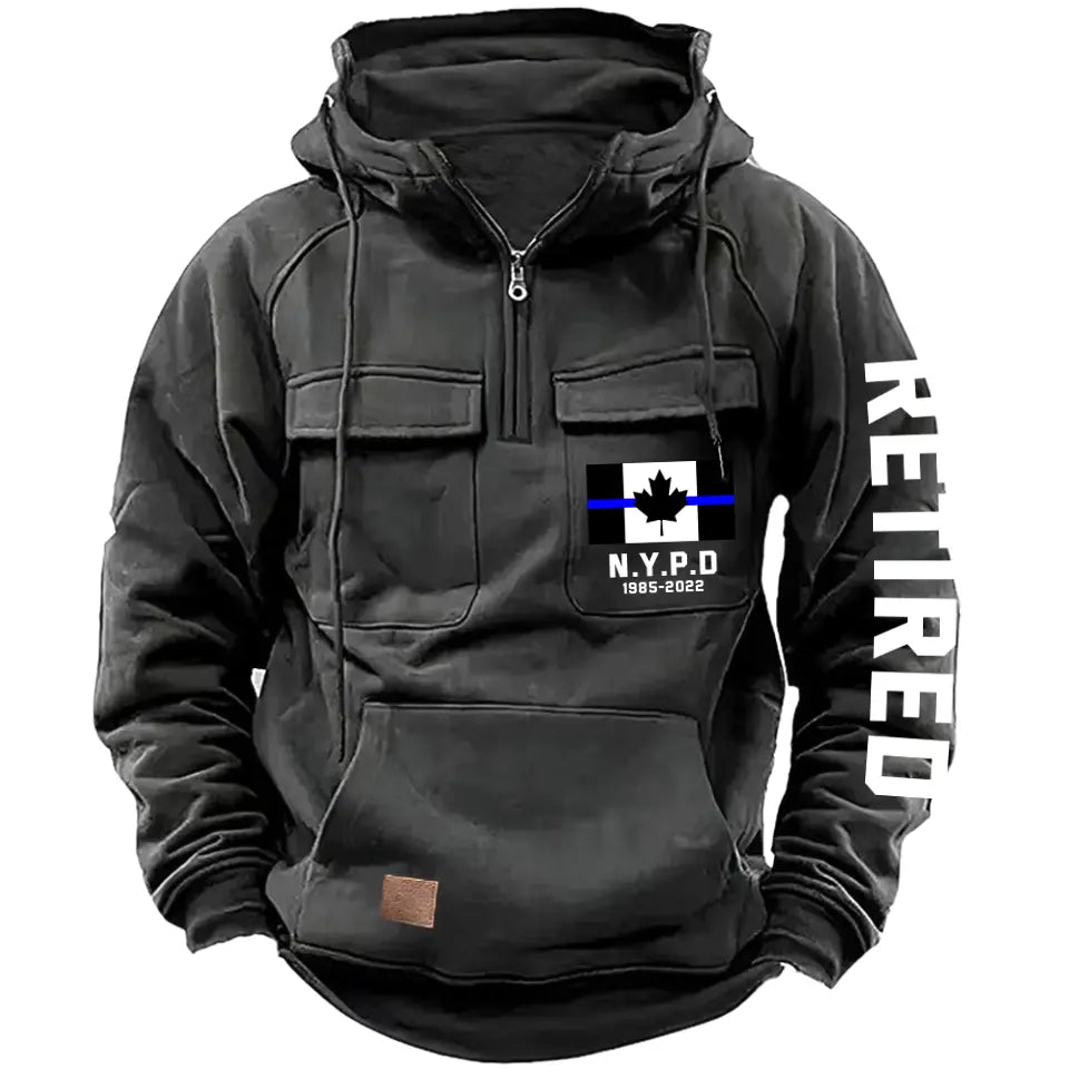 Personalized Retired Canadian Police Department Custom Time American Retro Hooded Sweatshirt Printed KVH241440