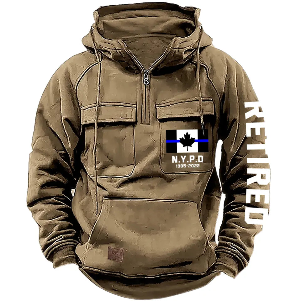 Personalized Retired Canadian Police Department Custom Time American Retro Hooded Sweatshirt Printed KVH241440