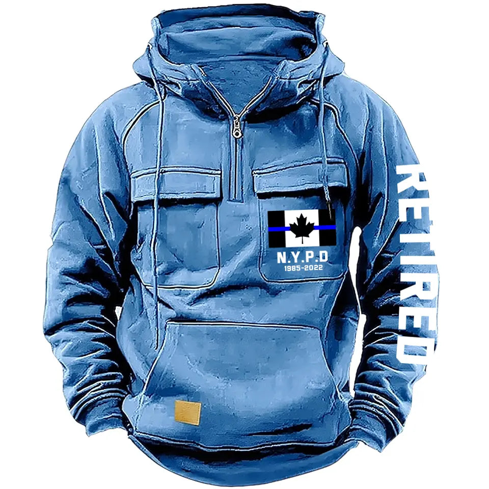 Personalized Retired Canadian Police Department Custom Time American Retro Hooded Sweatshirt Printed KVH241440