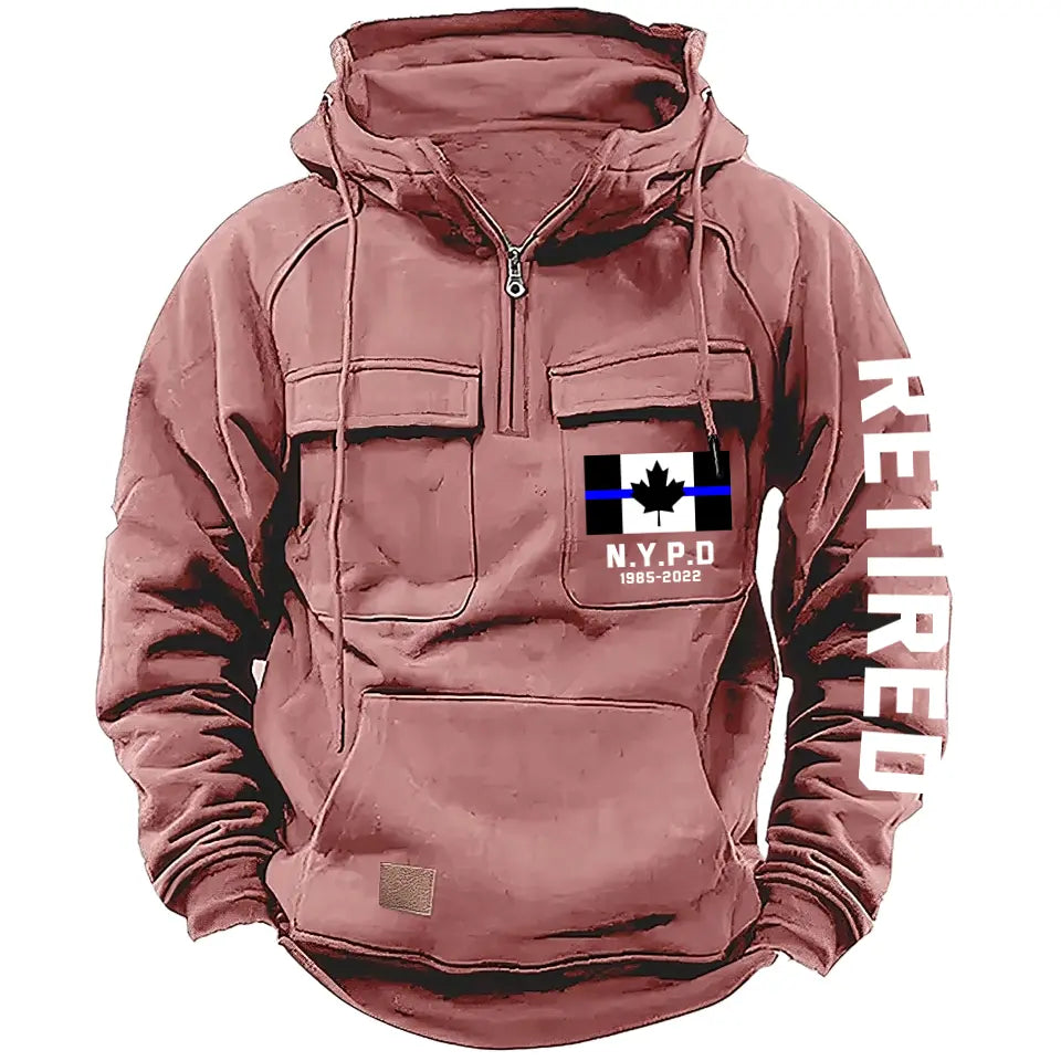Personalized Retired Canadian Police Department Custom Time American Retro Hooded Sweatshirt Printed KVH241440