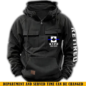 Personalized Retired Canadian Police Department Custom Time American Retro Hooded Sweatshirt Printed KVH241440