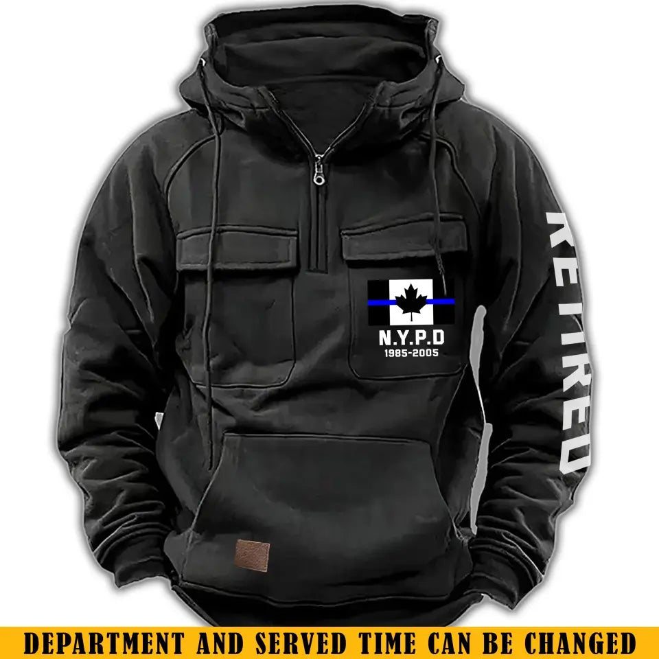 Personalized Retired Canadian Police Department Custom Time American Retro Hooded Sweatshirt Printed KVH241440