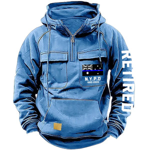 Personalized Retired Australian Police Department Custom Time American Retro Hooded Sweatshirt Printed KVH241440