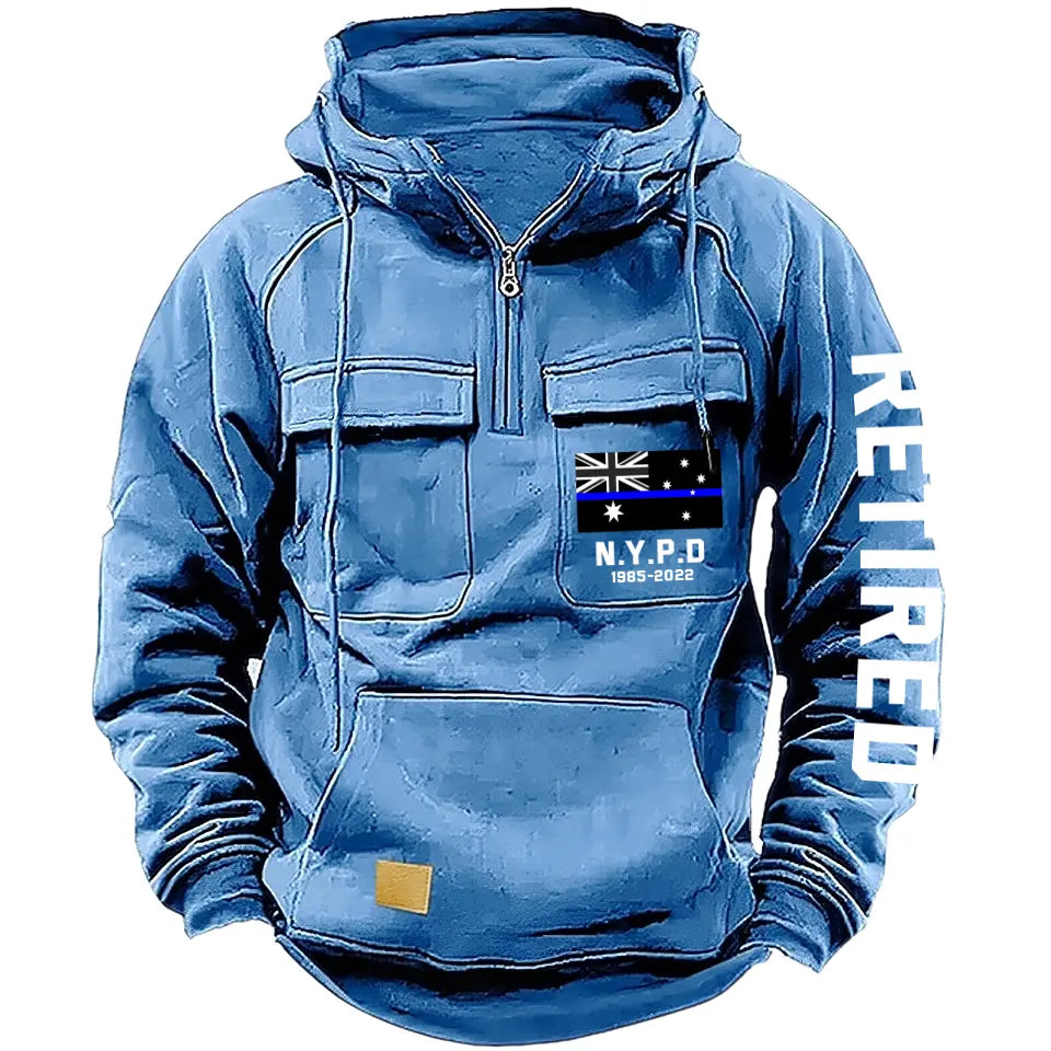Personalized Retired Australian Police Department Custom Time American Retro Hooded Sweatshirt Printed KVH241440