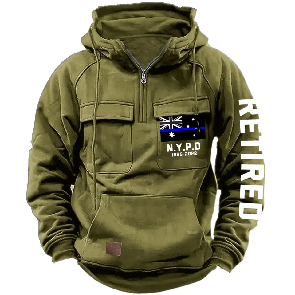 Personalized Retired Australian Police Department Custom Time American Retro Hooded Sweatshirt Printed KVH241440