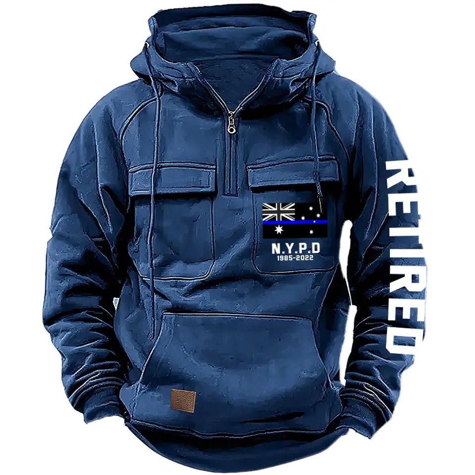 Personalized Retired Australian Police Department Custom Time American Retro Hooded Sweatshirt Printed KVH241440