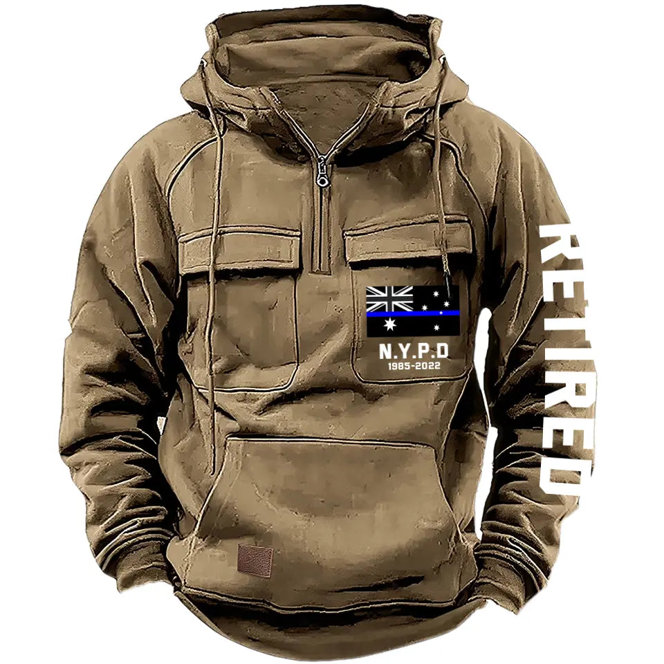 Personalized Retired Australian Police Department Custom Time American Retro Hooded Sweatshirt Printed KVH241440