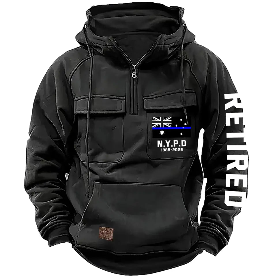 Personalized Retired Australian Police Department Custom Time American Retro Hooded Sweatshirt Printed KVH241440