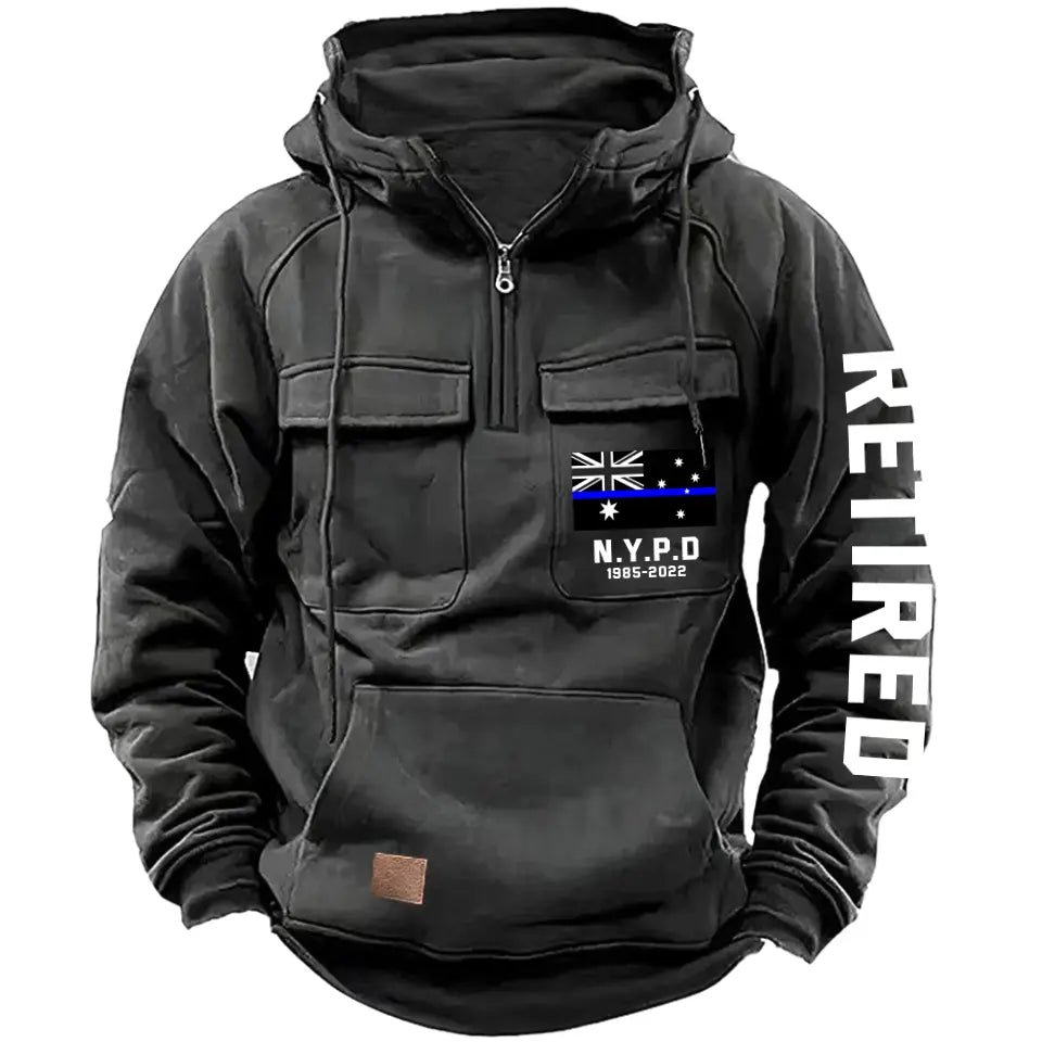 Personalized Retired Australian Police Department Custom Time American Retro Hooded Sweatshirt Printed KVH241440