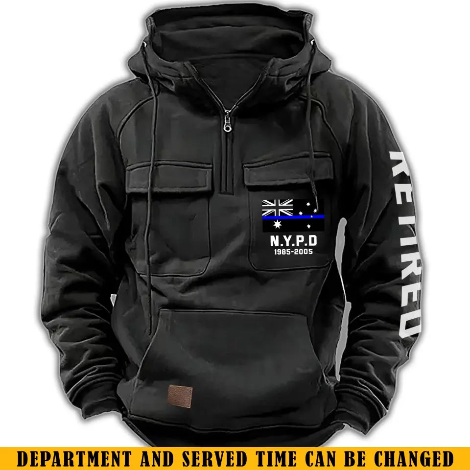 Personalized Retired Australian Police Department Custom Time American Retro Hooded Sweatshirt Printed KVH241440