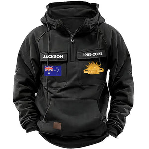 Personalized As I Walk Through The Valley Of The Shadow Of Death I Fear No Evil For I Am The Baddest One In The Valley Australian Veteran American Retro Hooded Sweatshirt Printed KVH241428