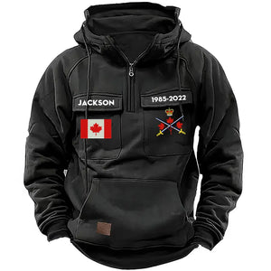 Personalized As I Walk Through The Valley Of The Shadow Of Death I Fear No Evil For I Am The Baddest One In The Valley Canadian Veteran American Retro Hooded Sweatshirt Printed KVH241428