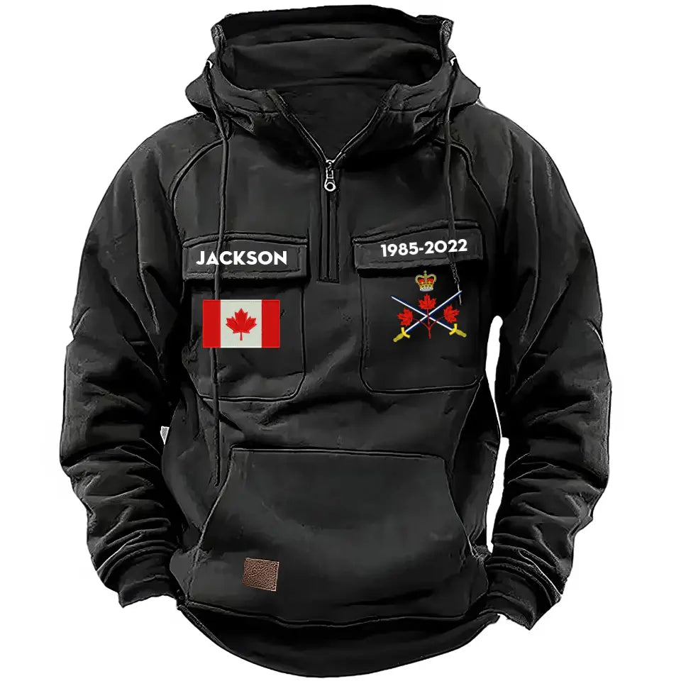 Personalized As I Walk Through The Valley Of The Shadow Of Death I Fear No Evil For I Am The Baddest One In The Valley Canadian Veteran American Retro Hooded Sweatshirt Printed KVH241428