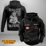 Personalized As I Walk Through The Valley Of The Shadow Of Death I Fear No Evil For I Am The Baddest One In The Valley Canadian Veteran American Retro Hooded Sweatshirt Printed KVH241428
