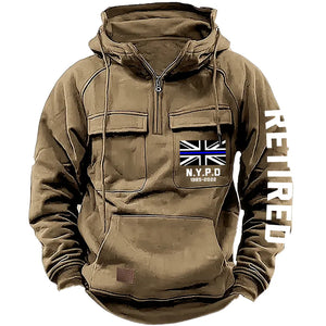 Personalized Retired UK Police Department Custom Time American Retro Hooded Sweatshirt Printed KVH241440