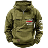 Personalized US Firefighter Flag Custom Name & Department American Retro Hooded Sweatshirt Printed LVA241442
