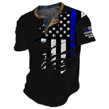 Personalized US Police Custom Name & ID Lapel Button Men's Short Sleeves Printed QTVQ241430