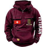 Personalized Swiss Veteran Rank Camo Custom Name American Retro Hooded Sweatshirt Printed LVA241443
