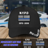 Personalized US Police Department & Custom Time Retired Police Cap 3D Printed VQ241446