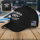 Personalized Retired US Police Officer Not My Problem Anymore Black Cap 3D Printed QTVQ241451