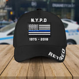 Personalized US Police Department & Custom Time Retired Police Cap 3D Printed VQ241446
