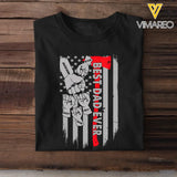 Personalized Best Dad Ever Hands & Kid Name US Flag T-shirt Printed QTKH241453