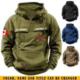 Personalized Canadian Veteran Branch Logo Canada Flag American Retro Hooded Sweatshirt Pritned QTKH241469