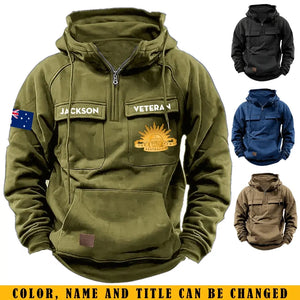 Personalized Australian Veteran Branch Logo Canada Flag American Retro Hooded Sweatshirt Pritned QTKH241469