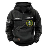 Personalized US Veteran Logo US Flag Custom Name American Retro Hooded Sweatshirt Printed QTKH241469