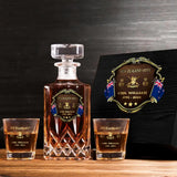 Personalized New Zealand Army Logo Rank Gold Custom Name & Time Decanter Set With Glasses Printed AHVA241480
