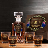 Personalized New Zealand Army Logo Rank Gold Custom Name & Time Decanter Set With Glasses Printed AHVA241480