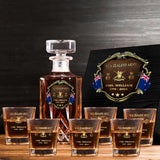 Personalized New Zealand Army Logo Rank Gold Custom Name & Time Decanter Set With Glasses Printed AHVA241480