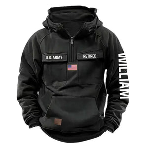 Personalized US Veteran Canada Flag American Retro Hooded Sweatshirt Printed QTVA241485
