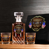 Personalized US Police Department Custom Name, Rank & Time Decanter Set With Glasses Printed AHVA241495