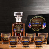 Personalized US Police Department Custom Name, Rank & Time Decanter Set With Glasses Printed AHVA241495