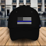 Personalized US Police Blueline Custom Name Cap 2D Printed QTKH241496