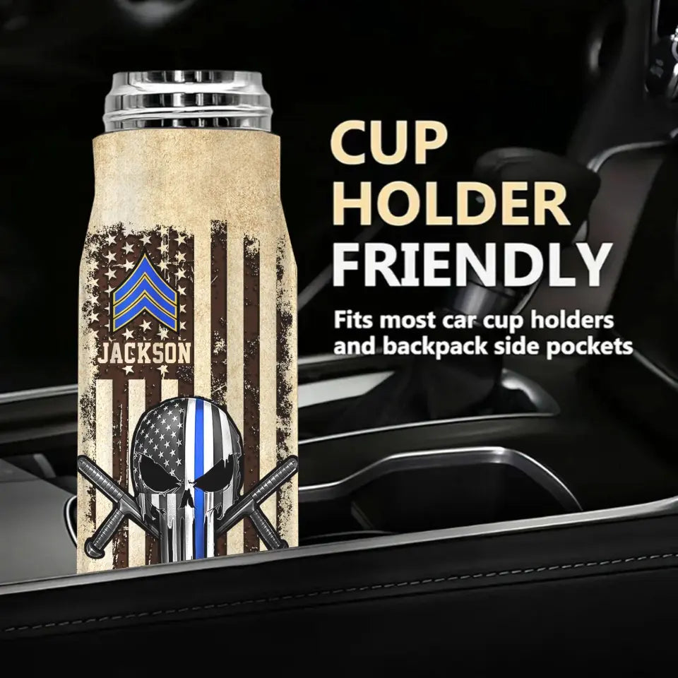 Personalized I'm A Grumpy Old Officer My Level Of Sarcasm Defends On Your Level Of Stupidity US Police Rank Bullet Tumbler Printed AHVA241504