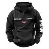Personalized UK Army Veteran Custom Name France Flag American Retro Hooded Sweatshirt Printed QTVA241509