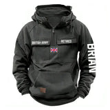 Personalized UK Army Veteran Custom Name France Flag American Retro Hooded Sweatshirt Printed QTVA241509