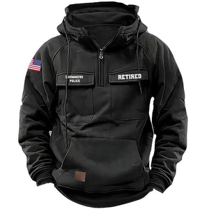 Personalized US Police Branch Logo Custom Name American Retro Hooded Sweatshirt Printed HN241510
