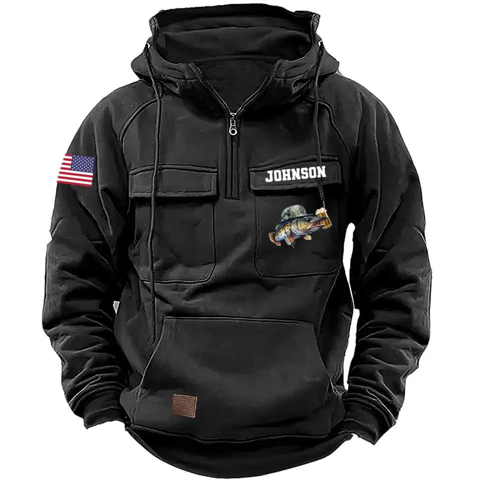 Personalized Sometimes It's A Fish Other Times It's A Buzz But I Always Catch Something US Flag American Retro Hooded Sweatshirt Printed HN241505